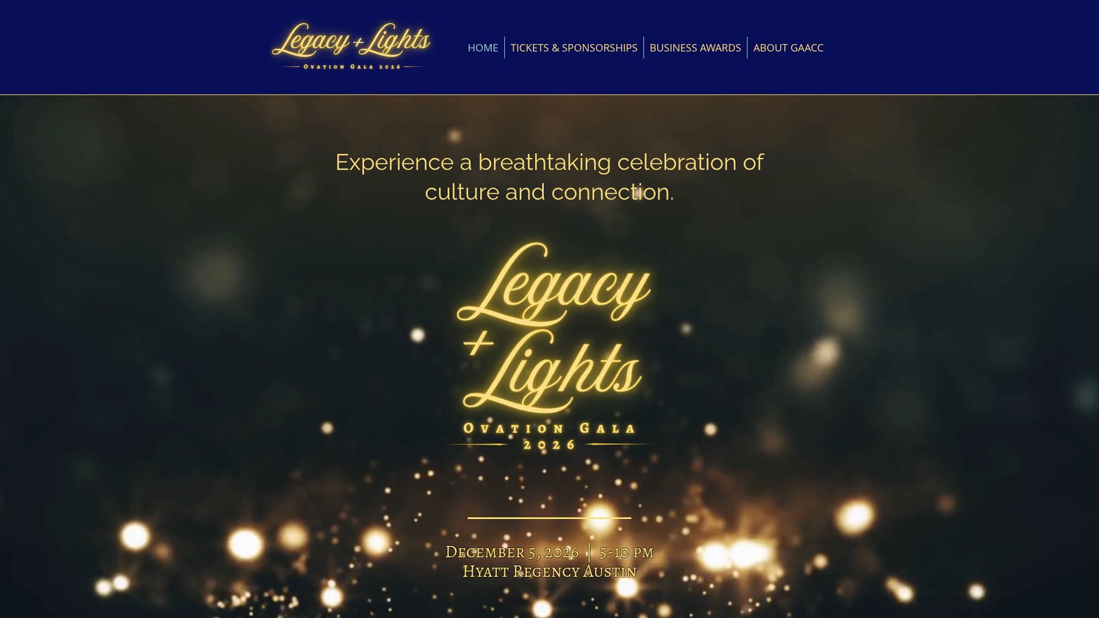 Ovation Gala 2026 website home page