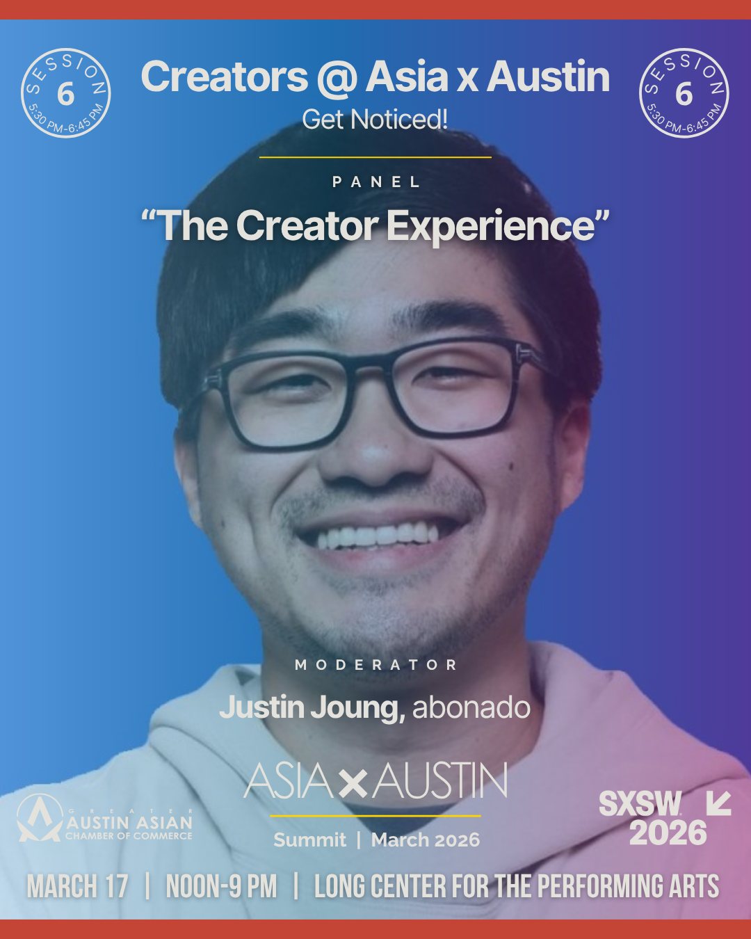 Speaker card for Justin Joung