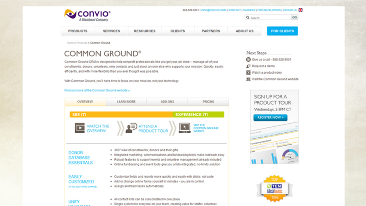 Convio Corporate Website (2011-2013)