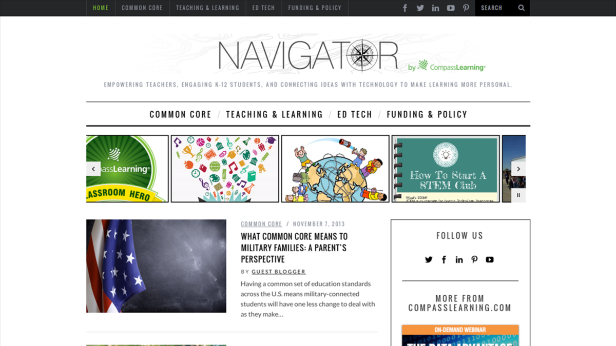 Compass Learning “Navigator” Blog (2013)