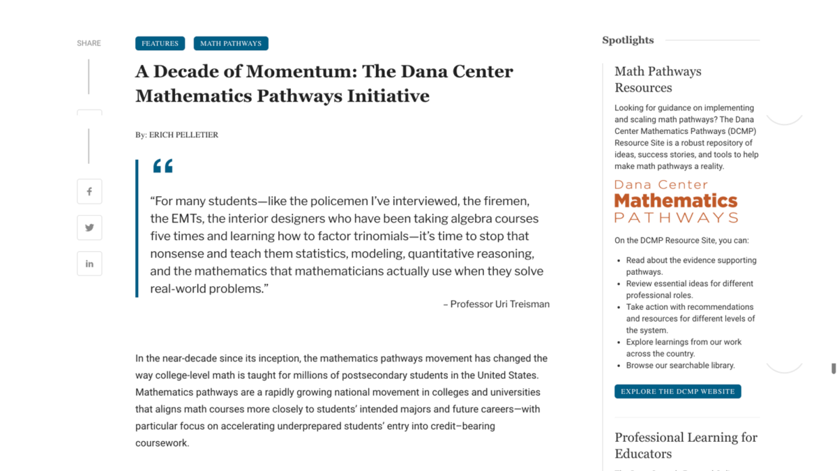 Dana Center “Pathfinder” eMagazine (2020)